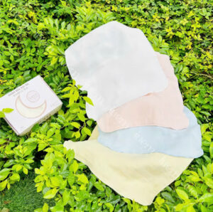 iuem Hộp 5 khăn sữa 2 lớp sợi tre lụa cao cấp, mềm mại, thấm hút tốt, không bị xù vải