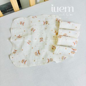 Chăn hè xô Muslin cao cấp 4 lớp khổ rộng, 2 mặt hoạ tiết cho bé từ sơ sinh tới 4-5 tuổi