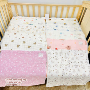 iuem (SIZE TO) KHĂN TẮM xô muslin 4  lớp